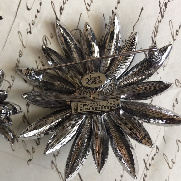 Vintage Joan Rivers Swarovski Rhinestone Scatterpin Brooches - Picture 8 of 8